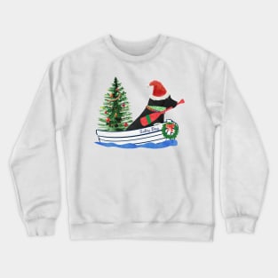 Nautical Preppy Black Lab Aboard The Christmas Salty Dog Crewneck Sweatshirt